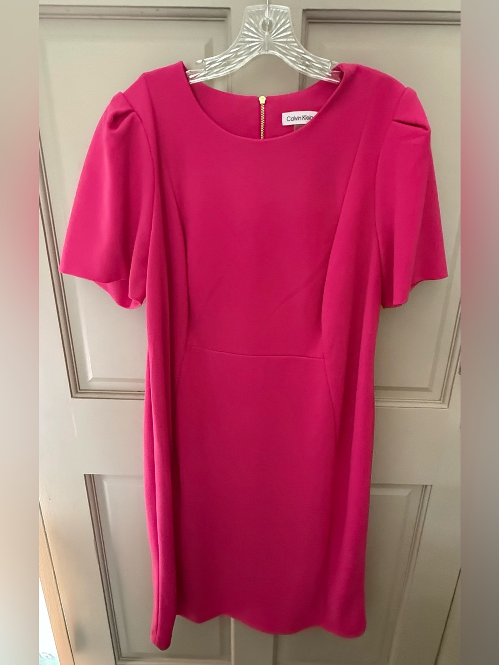 Calvin Klein Hot Pink Midi Sheath Dress
